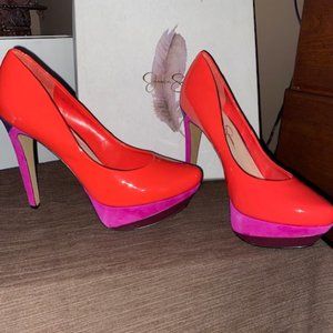 Jessica Simpson Platforms Beijo Spiced Coral Multicolor Size 7.5M Never Worn